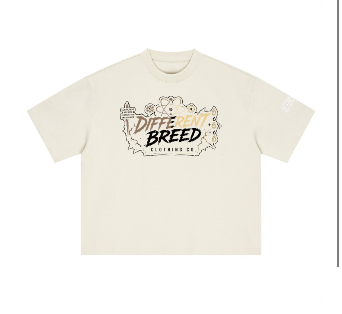 Men's Signature Tee - Cream & Gold — front