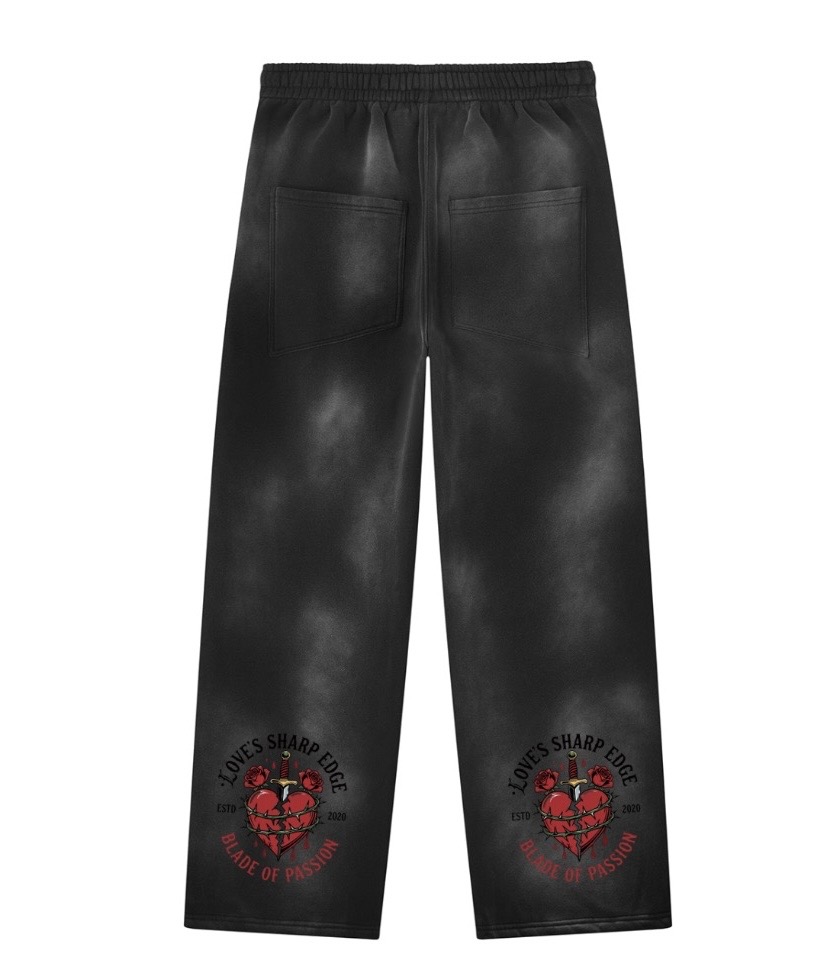 Distressed Sweatpants — Acid Wash Black — back