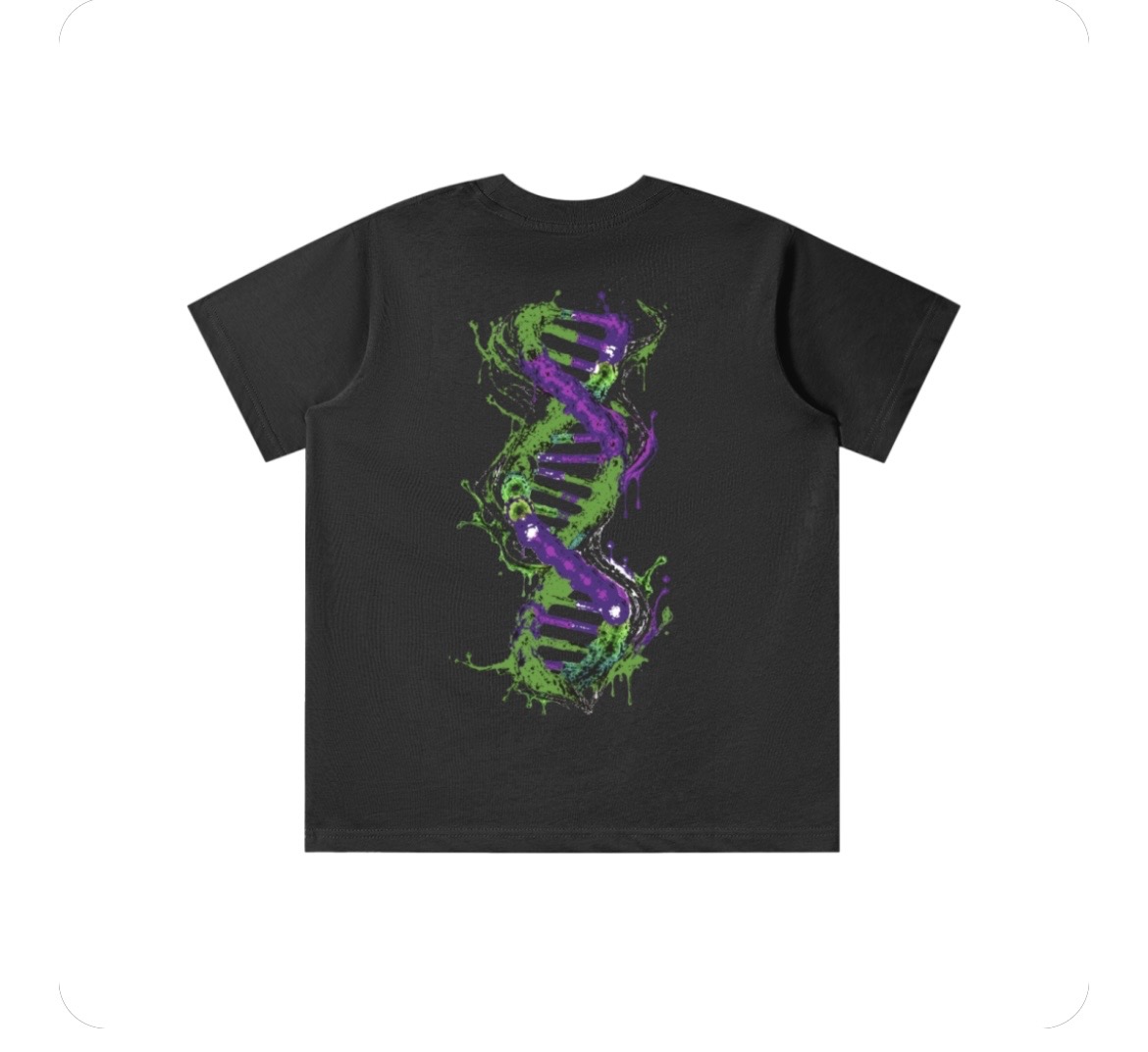 Kids Signature Tee - Green & Purple — back