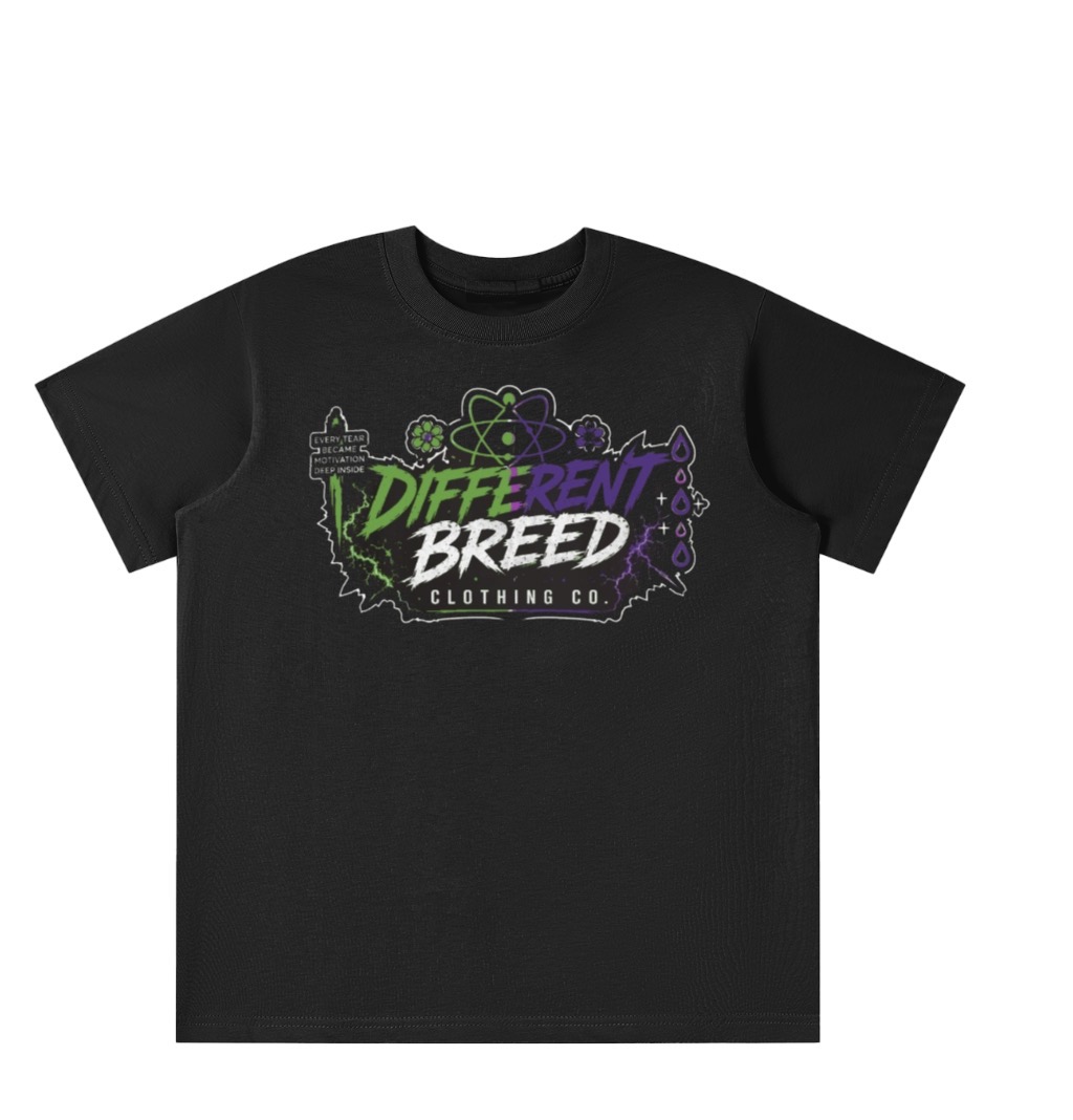 Kids Signature Tee - Green & Purple — front