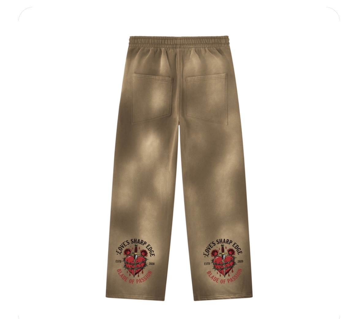 Distressed Sweatpants — Vintage Brown — back