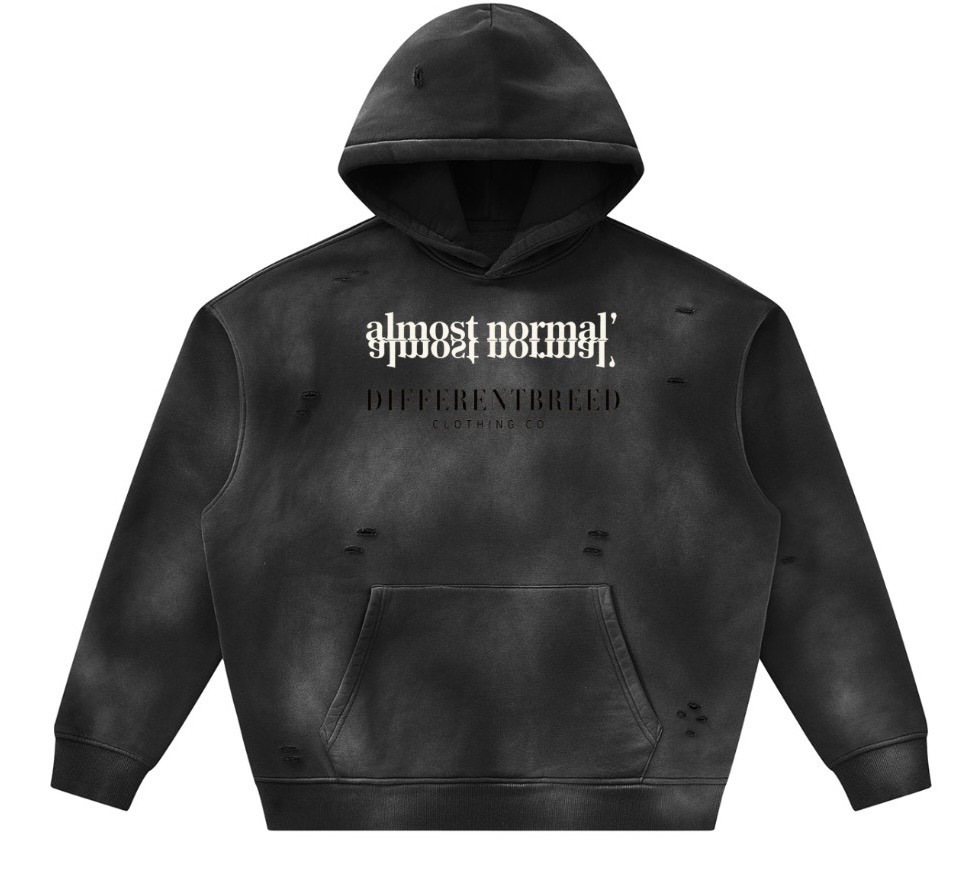 AlmostNormalXDifferentBreed Set — Hoodie + Pants (Black)