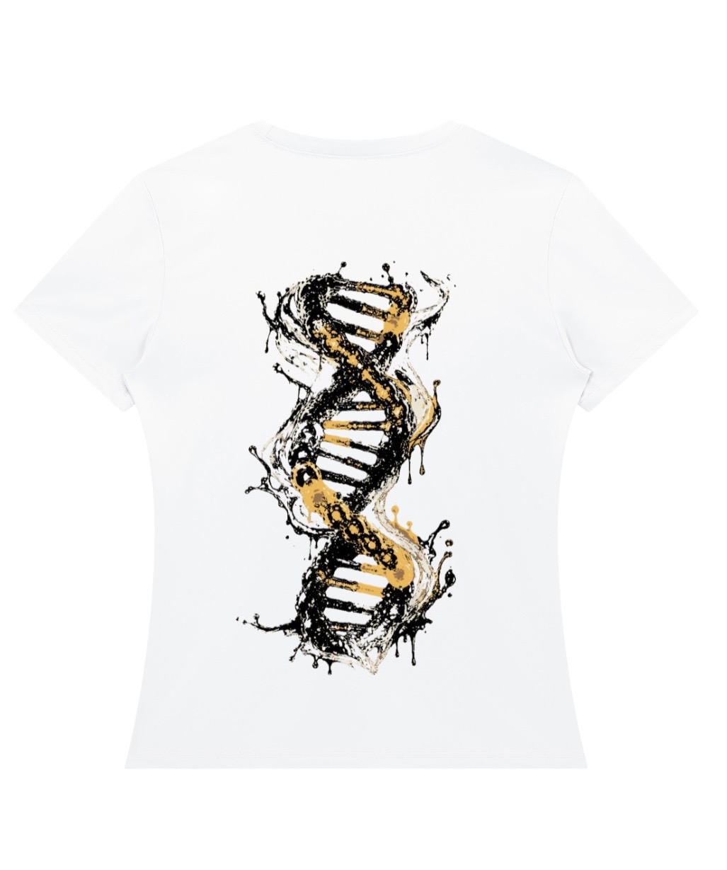 Women's Signature Tee - White & Gold — back