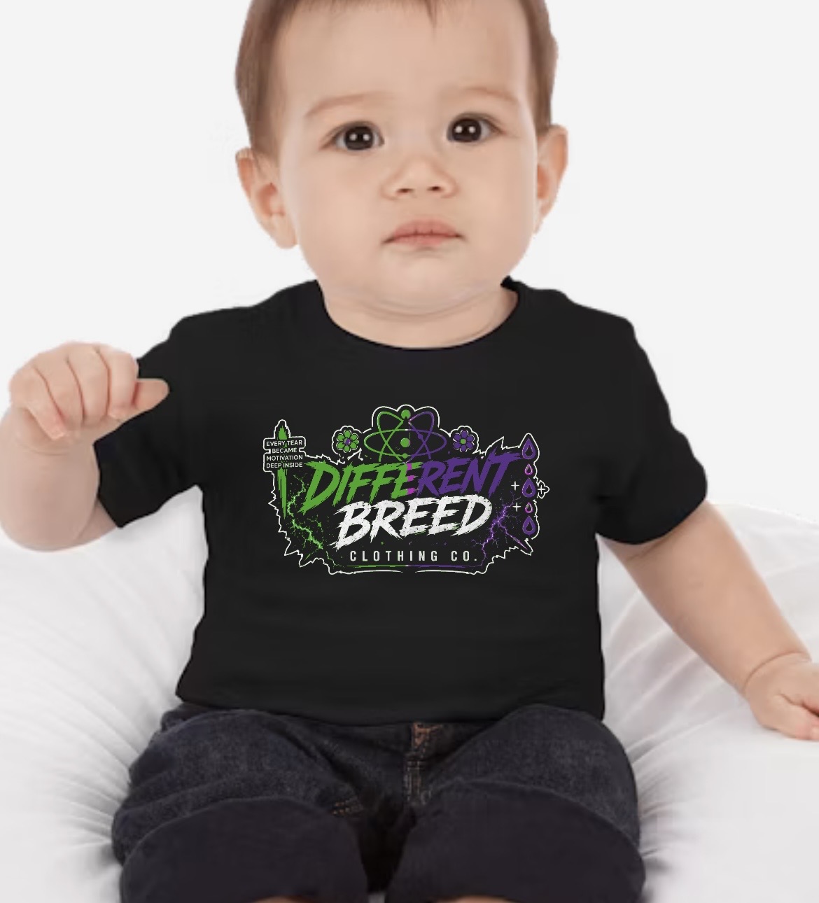 Signature Tee - Green & Purple — front