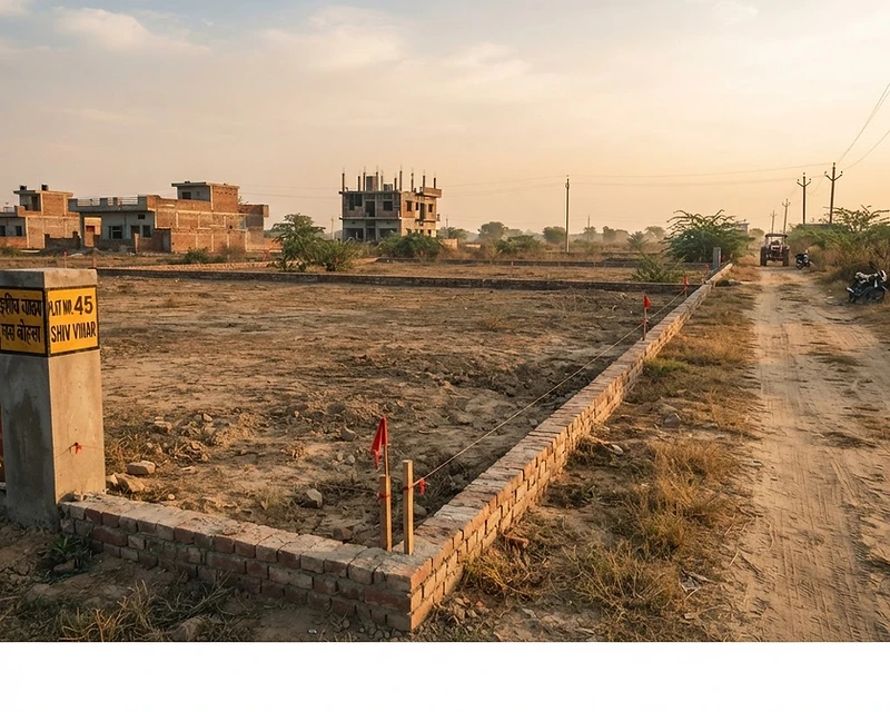 A vacant residential land plot at dawn