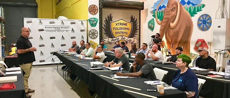 Polished Concrete University training session at Xtreme Polishing Systems