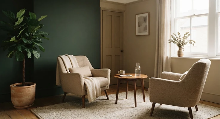 A serene therapy room interior
