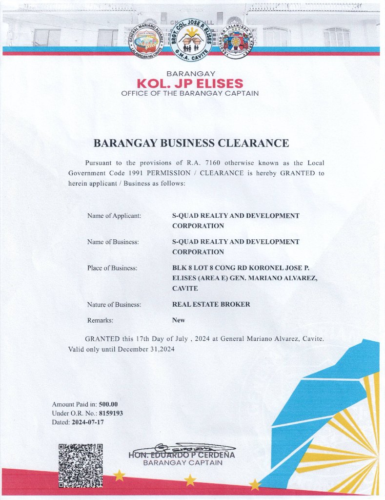 Barangay Business Clearance