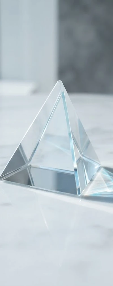 Light refracting through a glass prism