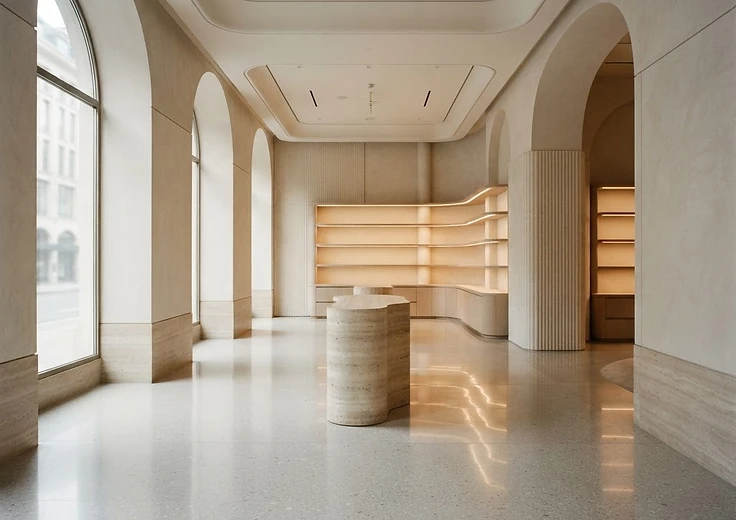 A prestige beauty retail interior