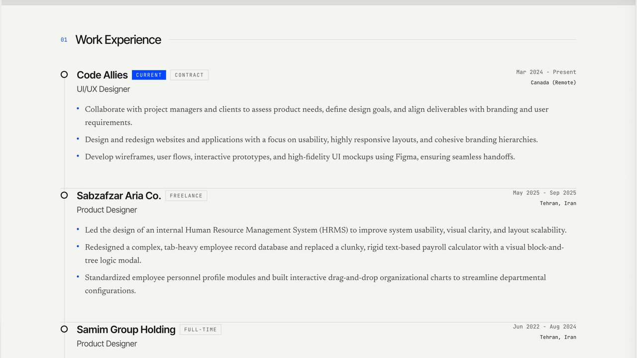 Portfolio template preview