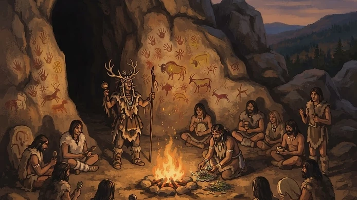 Prehistoric belief — illustration