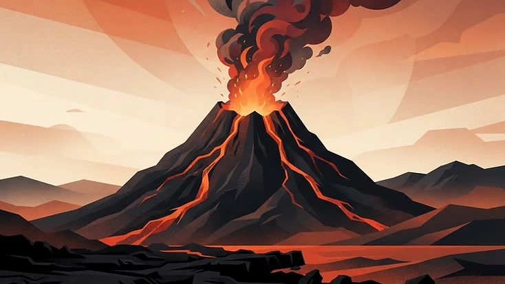 Illustration of volcanoes