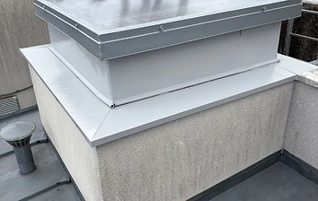 Étanchéité terrasse — lanterneau zinc sur immeuble