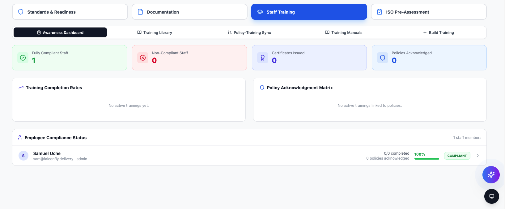 Client-facing readiness dashboard