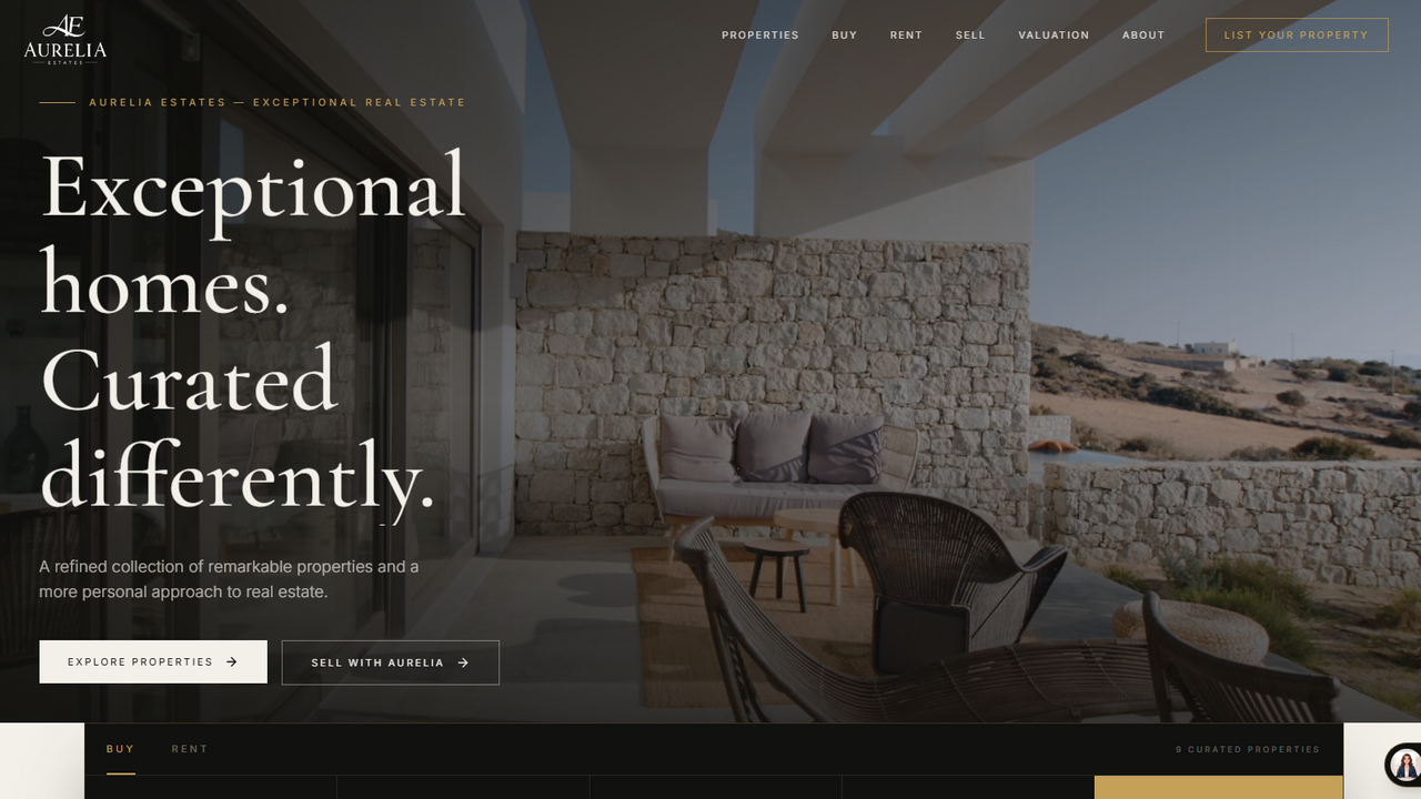 Aurelia Estates template preview