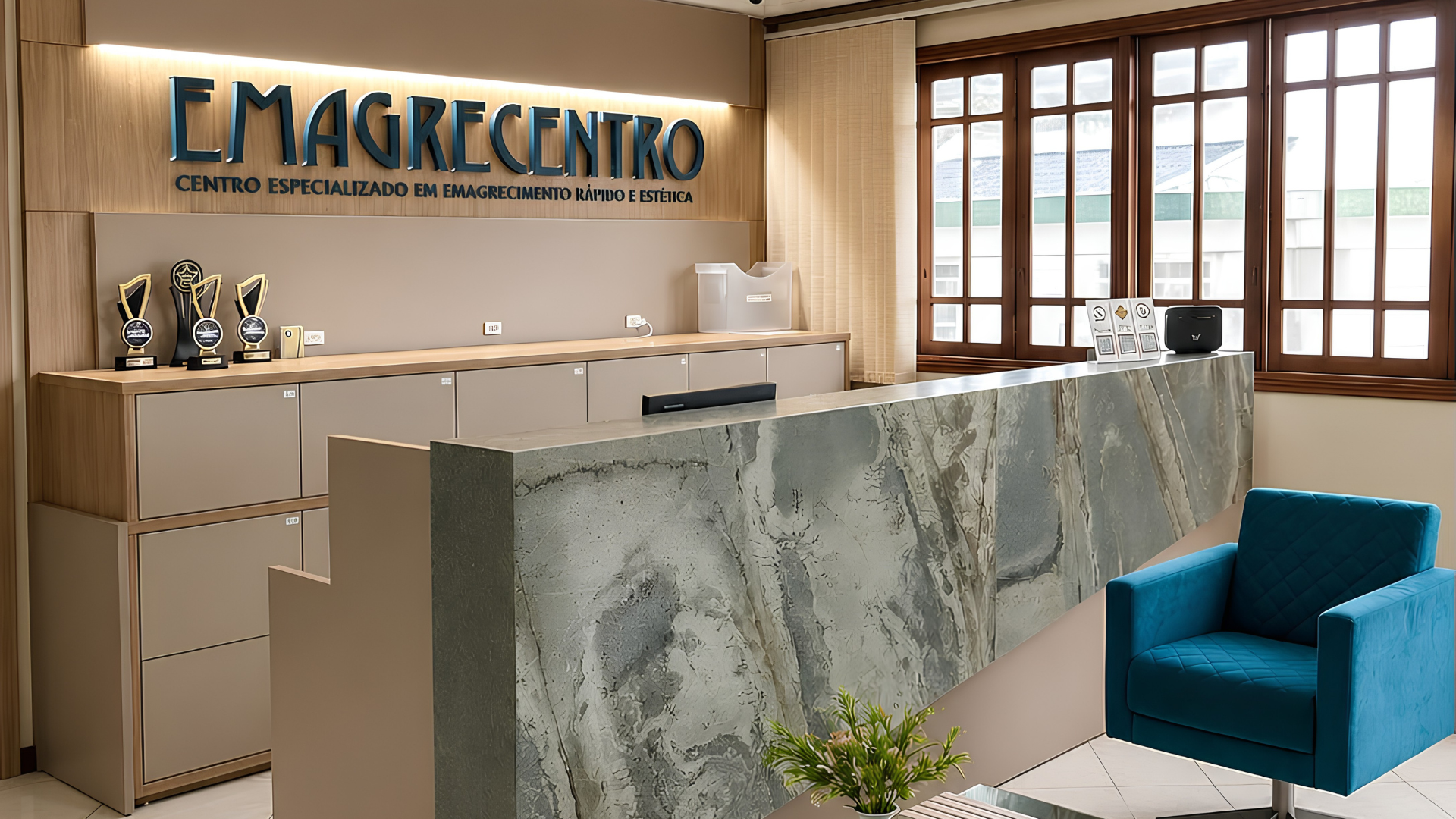 Recepção da clínica Emagrecentro Biguaçu