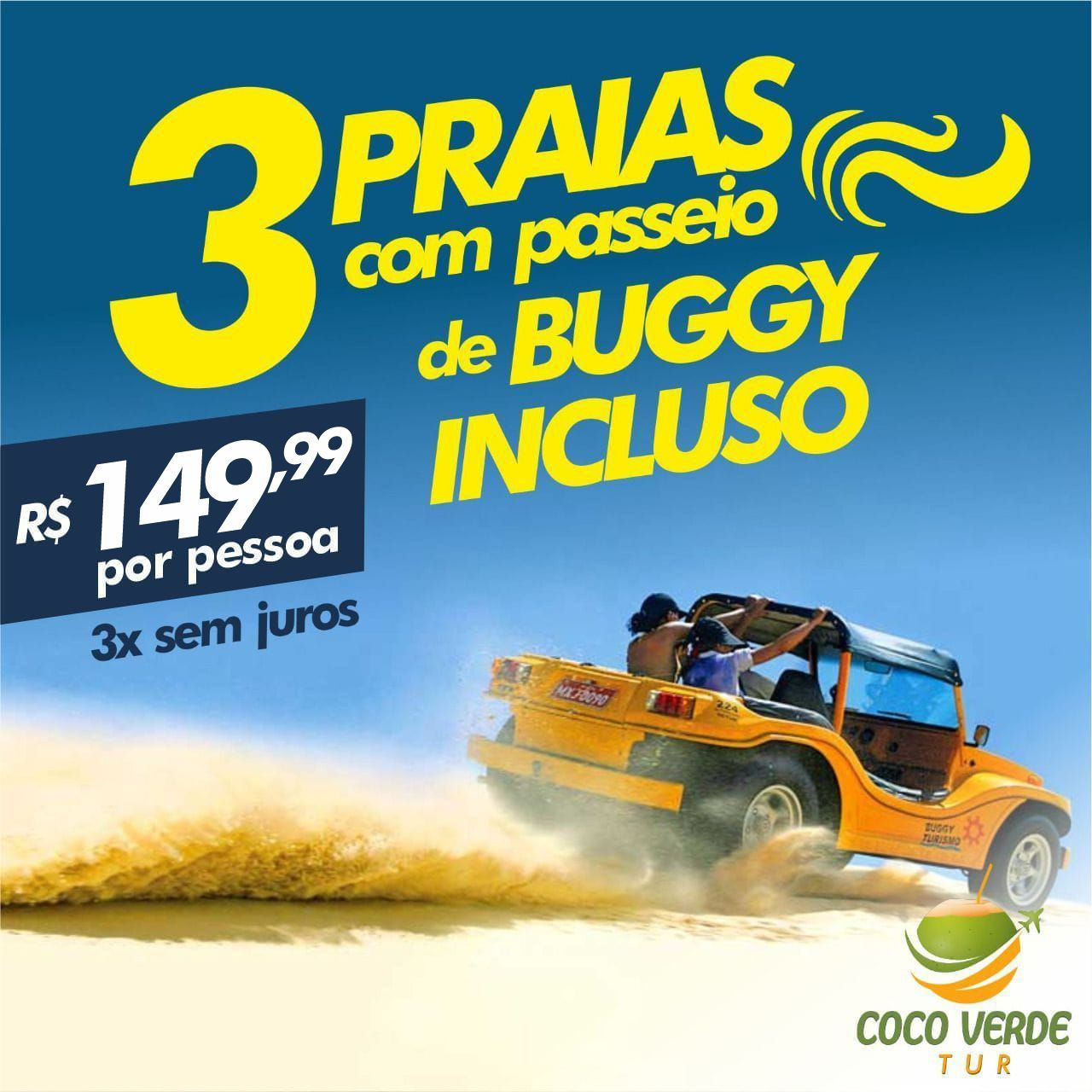 3 praias com buggy incluso