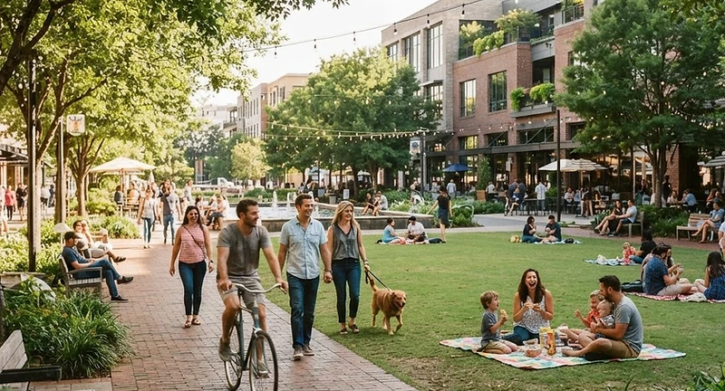 Greenspace + LINC at 57 East, a mixed-use destination in Downtown Newnan