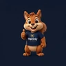 Warrinly squirrel mascot waving