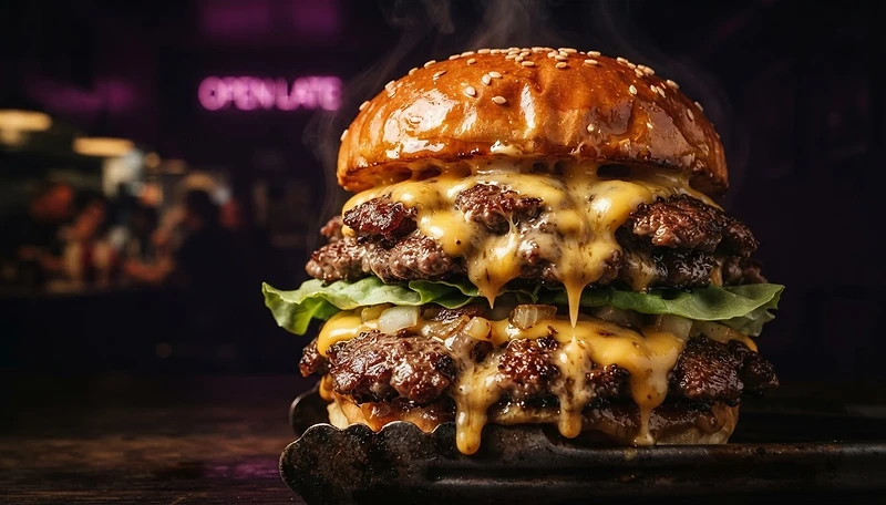 Sweet Diner signature burger