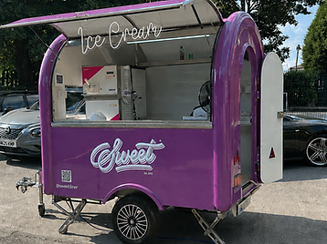 Ice cream and milkshake trailer setup