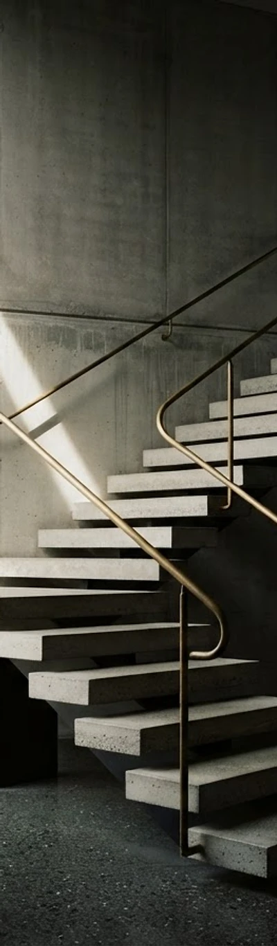 Minimalist architectural staircase interior