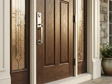 Modern entry door close-up