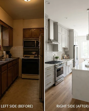 Before and after kitchen renovation