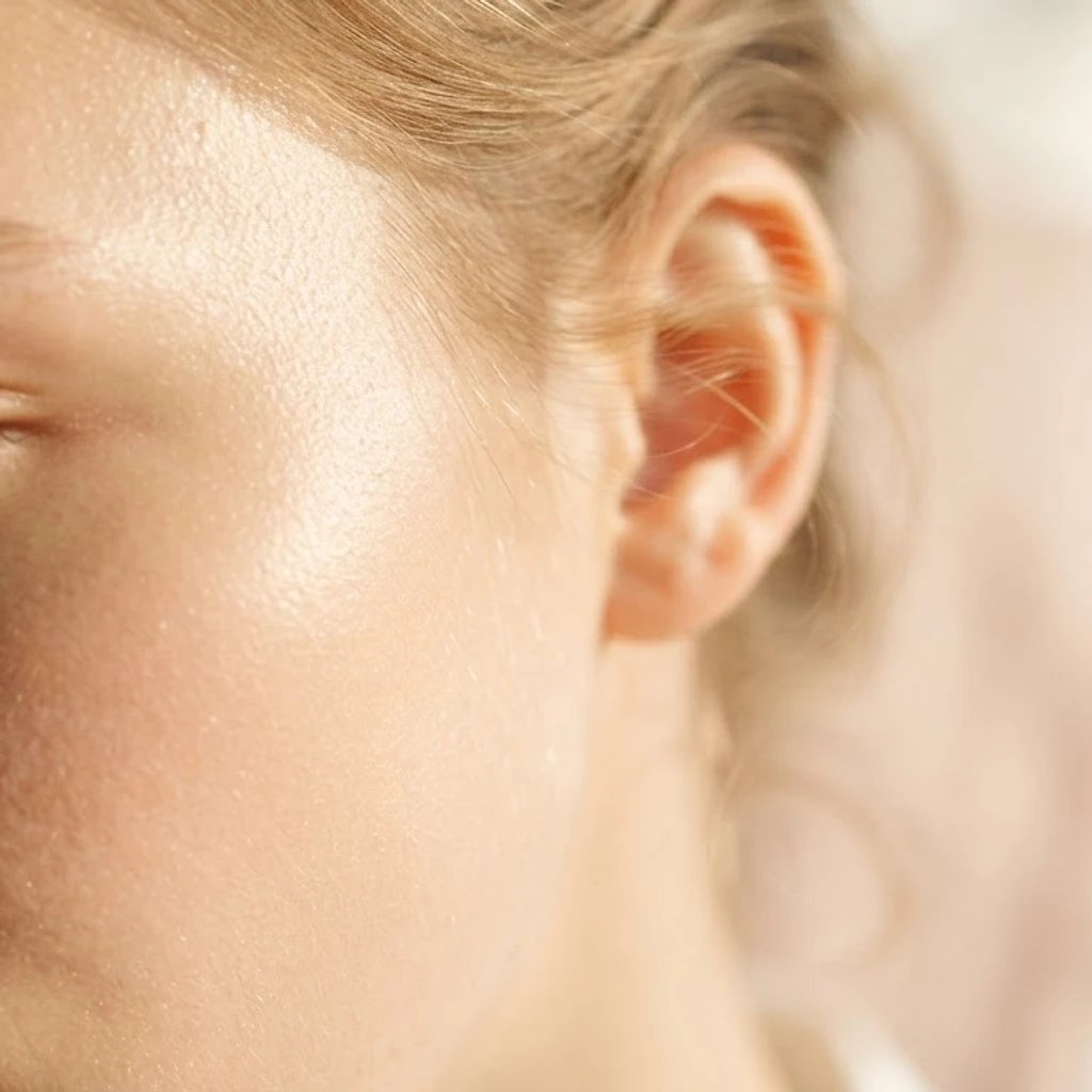 Luminous skin close-up