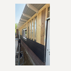 Keraliet gevelbekleding van een aanbouw