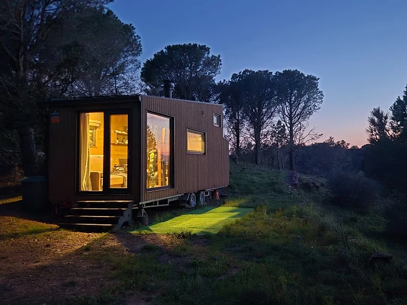 Berkana Othala tiny house nestled in the pre-Pyrenees forest