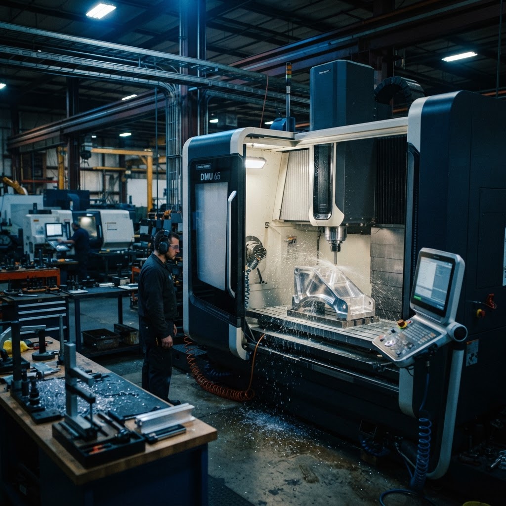 CNC machining a precision aluminium component