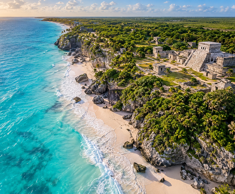 Tulum ruins aerial