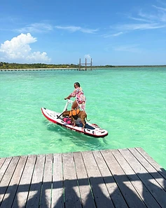 Red Shark water bike in action