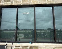 Wide commercial storefront after cleaning