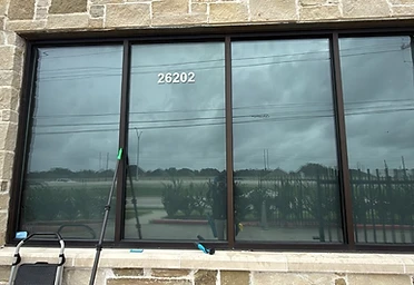 Wide commercial storefront after cleaning