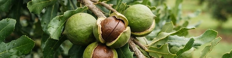 Macadamia nuts on the tree