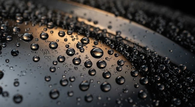 Water beading on paint protected by a nano-ceramic coating