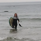 Maria, atleta de longboard da Academia em Vila do Conde — aprender longboard com o Gaio