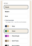 Style and color palette picker for your page