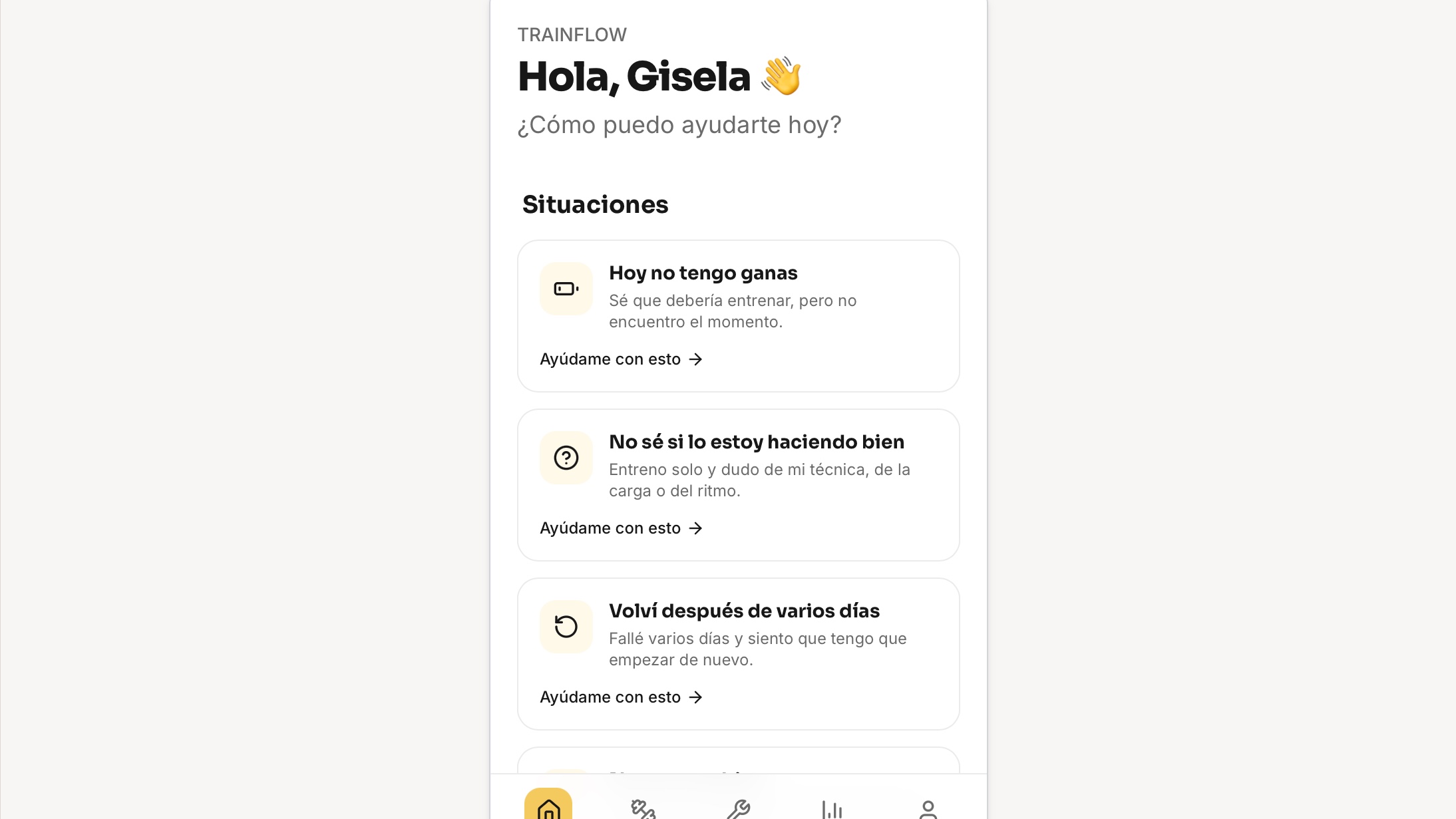 App de entrenamiento y soporte emocional template preview