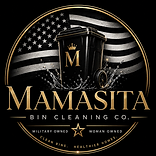 Mamasitas Bin Cleaning Co. logo — gold emblem with trash bin and crown