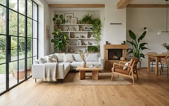Boden und Pflanzen: Biophiles Interior Design mit natürlichen Raumübergängen