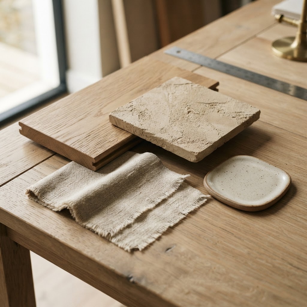 Materialproben für eine harmonische Ton-in-Ton-Planung