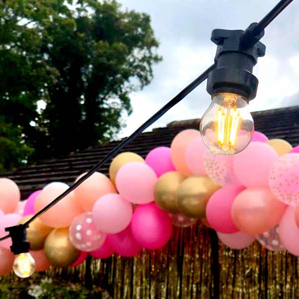Festoon Lights 10m (Black Cable)