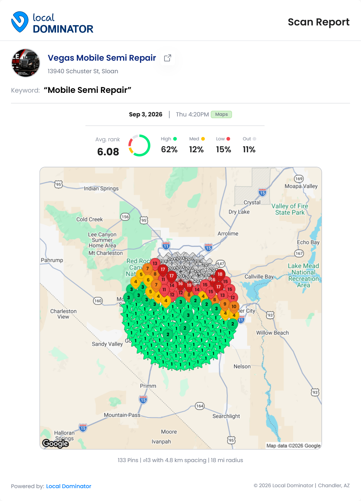 Vegas Mobile Semi Repair — Mobile Semi Repair heatmap