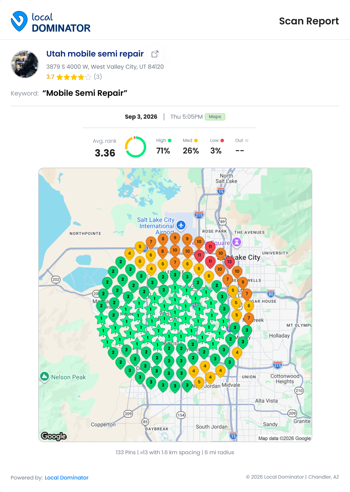 Utah mobile semi repair — Mobile Semi Repair heatmap