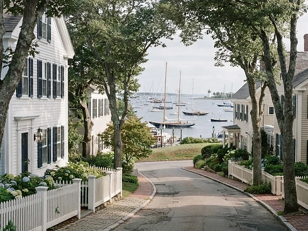 Edgartown harbor and white clapboard village