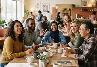 Diverse group sharing a joyful moment